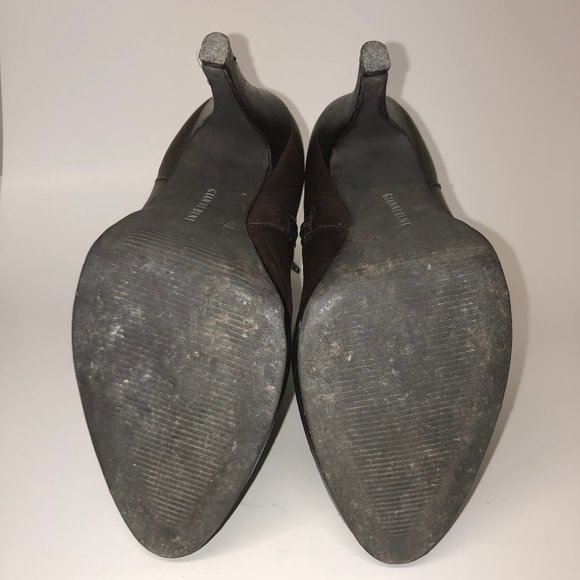 Gianni Bini Brown Leather High Heel Booties - Picture 5 of 10